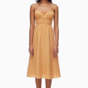 Aritzia Light Orange Midi Dress